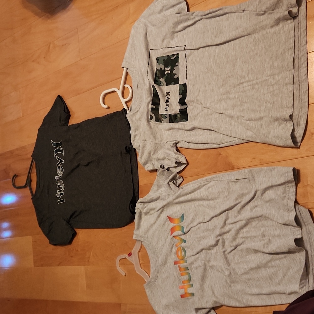 Bundle of 3 boys size large hurley shirts